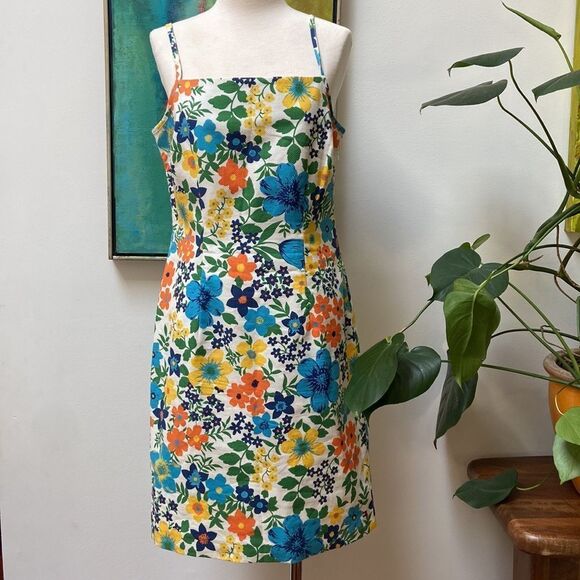 Tommy Hilfiger Retro Print Flower Cotton Dress Size 8 - Picture 1 of 14